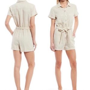 Anthro Cloth & Stone Safari Linen Romper
